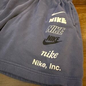 Nike Gray Shorts with White and Black Logos
